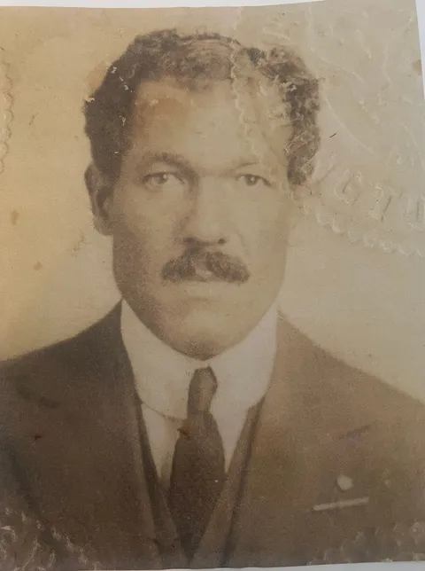 Passport photo of Tami’s great-grandfather from when he came to the United States from the West Indies