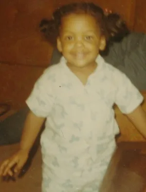Faded original photo of Tami as a toddler